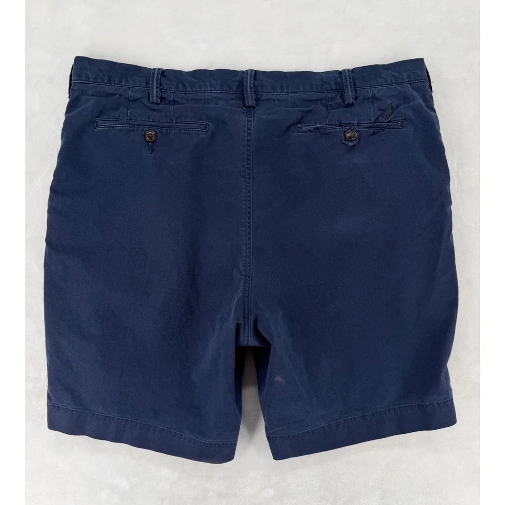 Polo Ralph Lauren Mens Navy Blue Stretch Classic Fit Chino Shorts Size 38